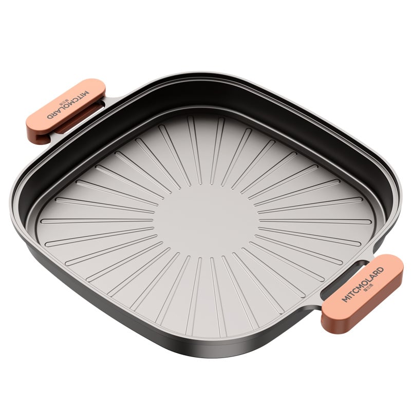 Tigaie rotundă teppanyaki din aliaj de titan – multifuncțională, portabilă, ușor de curățat