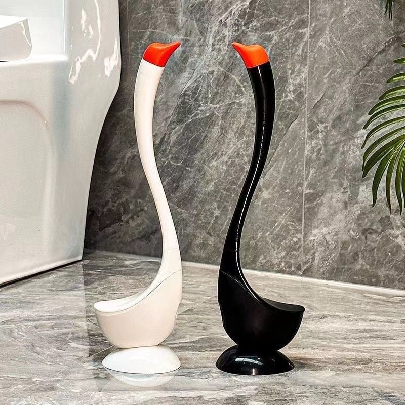 Set četke za WC u obliku labuda, duga drška, plastika, 500 g, temeljito čišćenje