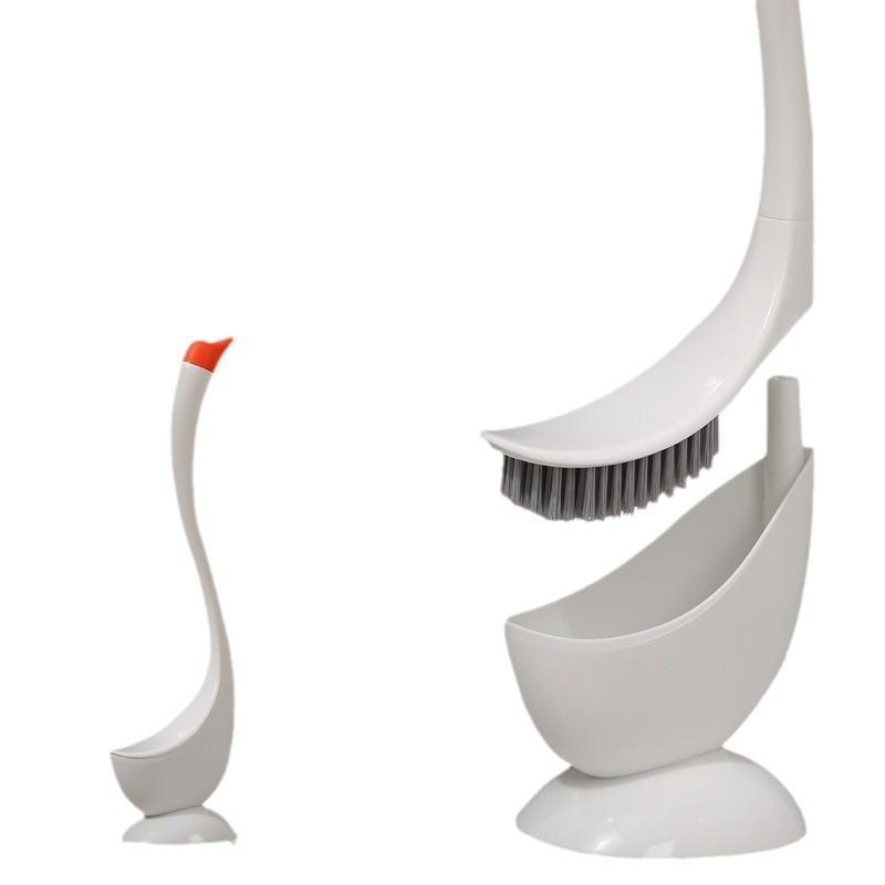 Set četke za WC u obliku labuda, duga drška, plastika, 500 g, temeljito čišćenje