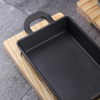 Placă teppanyaki din fontă pentru pește, pătrată, 1 kg, compatibilă cu inducția