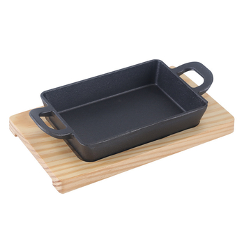 Placă teppanyaki din fontă pentru pește, pătrată, 1 kg, compatibilă cu inducția
