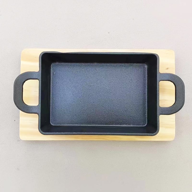 Placă teppanyaki din fontă pentru pește, pătrată, 1 kg, compatibilă cu inducția