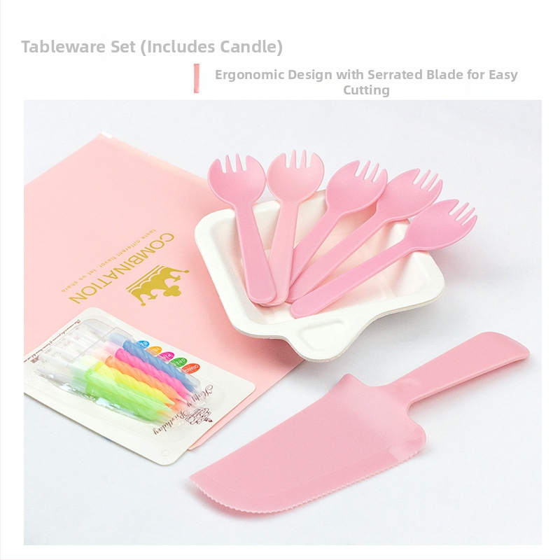 Jednorázový set riadu na tortu, štvorčlenný: plast, kruhový tvar, možná personalizácia loga, 3-ročná trvanlivosť, pôvod Hebei