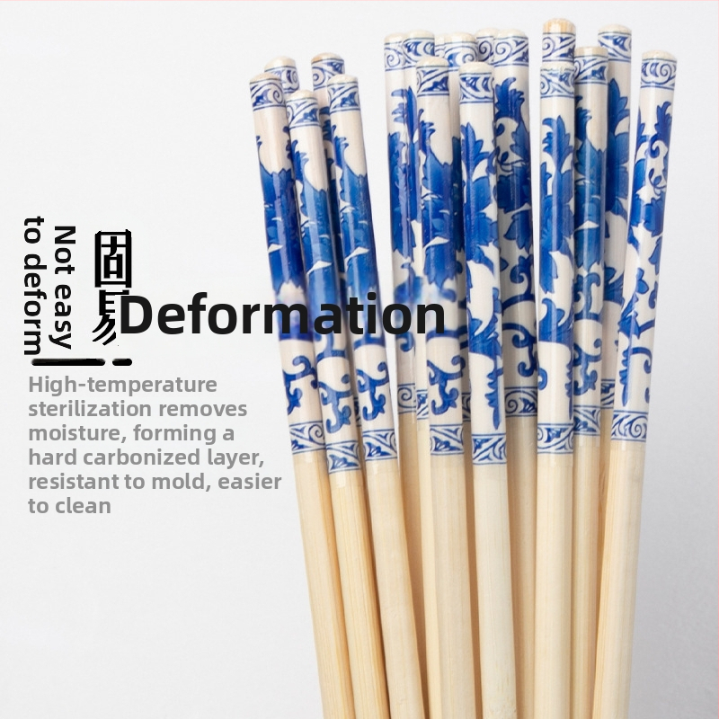 Jednorazové bambusové paličky na jedlo, karbonizované, samostatne balené, 50 párov v balení, možnosť tlače loga