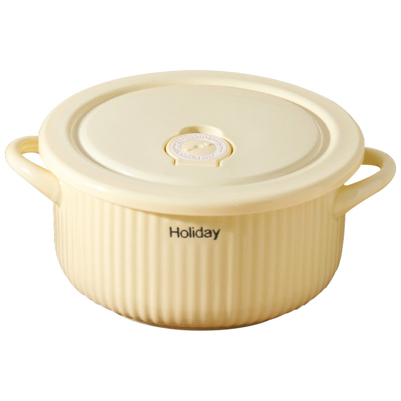 Cutie ceramică pentru prânz cu capac, etanșă, compatibilă cu microundele, 501-800 ml, rotundă