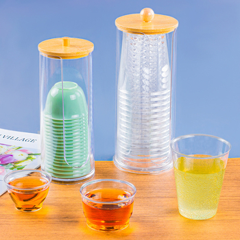 Dispenser pentru pahare montat pe perete, din plastic, fără găuri, protecție împotriva prafului, capacitate 500