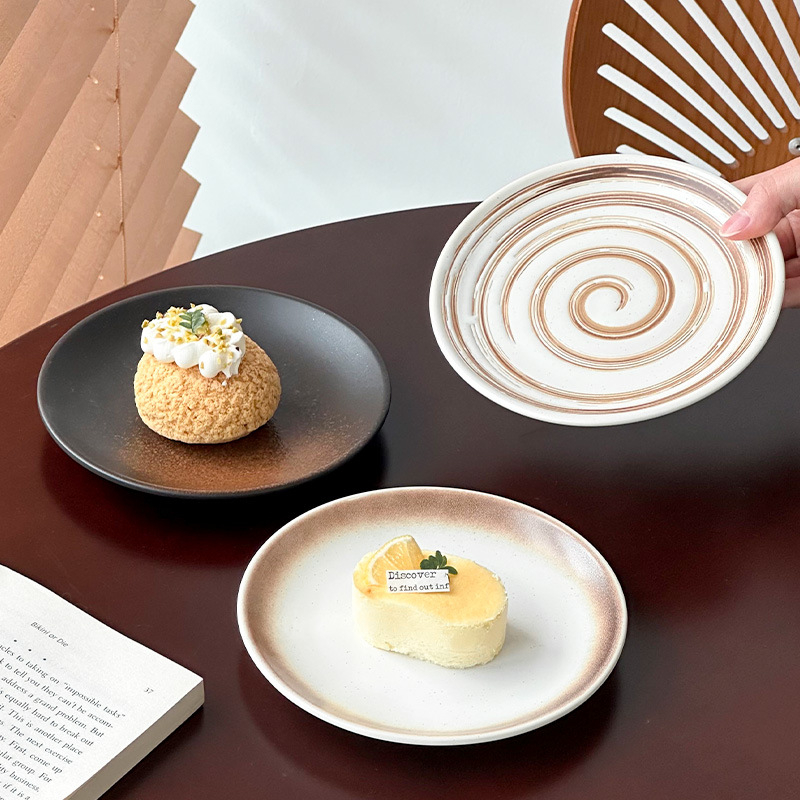 Senzhi farfurie ceramică japoneză, plată, rotundă