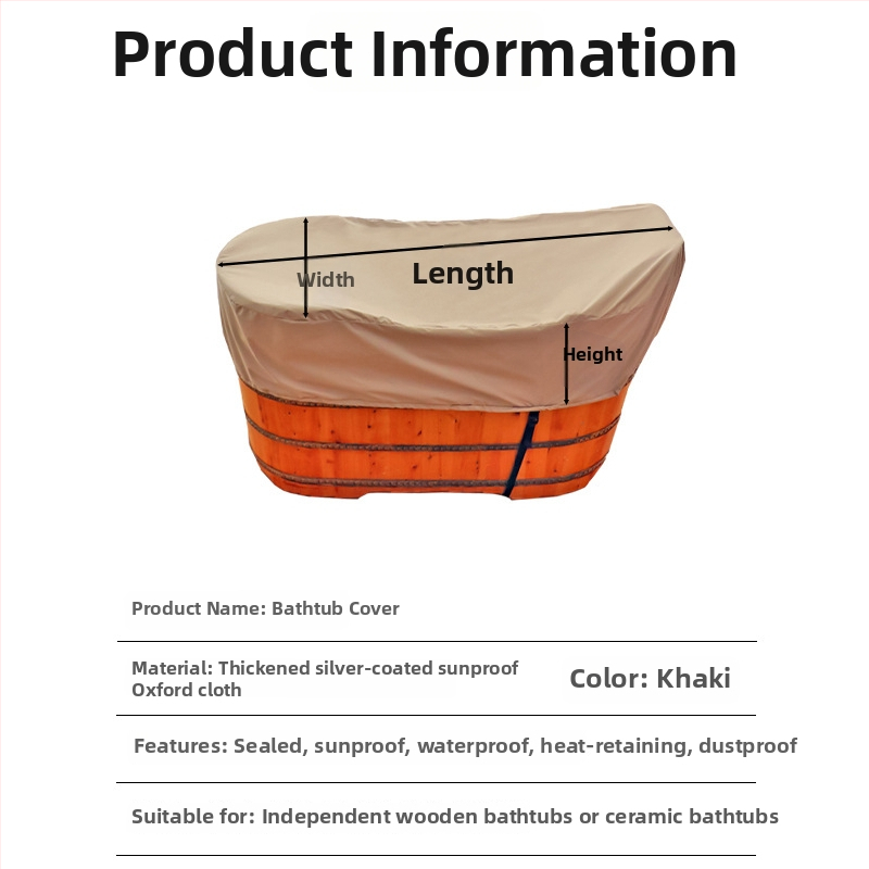Fürdőkád-takaró – Oxford anyagból, porvédett, vízálló és szigetelt, felnőtteknek