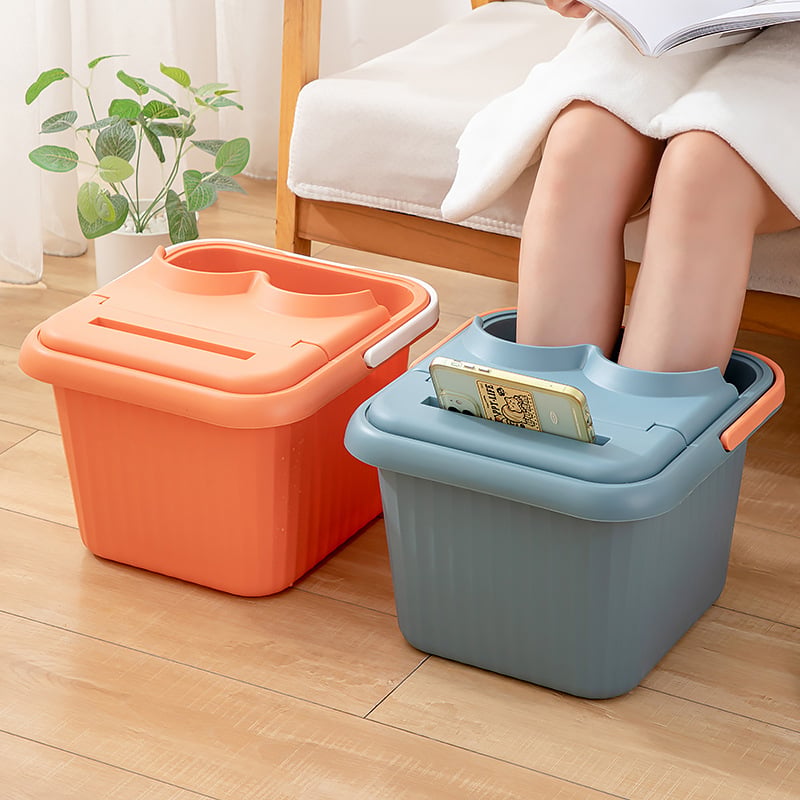 Vas plastic pentru baie a picioarelor, adânc, pentru adulți – un vas izolat pentru înmuierea picioarelor cu masaj, Youlibang