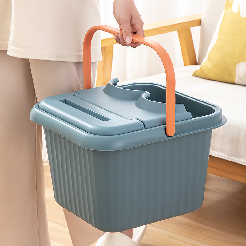 Vas plastic pentru baie a picioarelor, adânc, pentru adulți – un vas izolat pentru înmuierea picioarelor cu masaj, Youlibang
