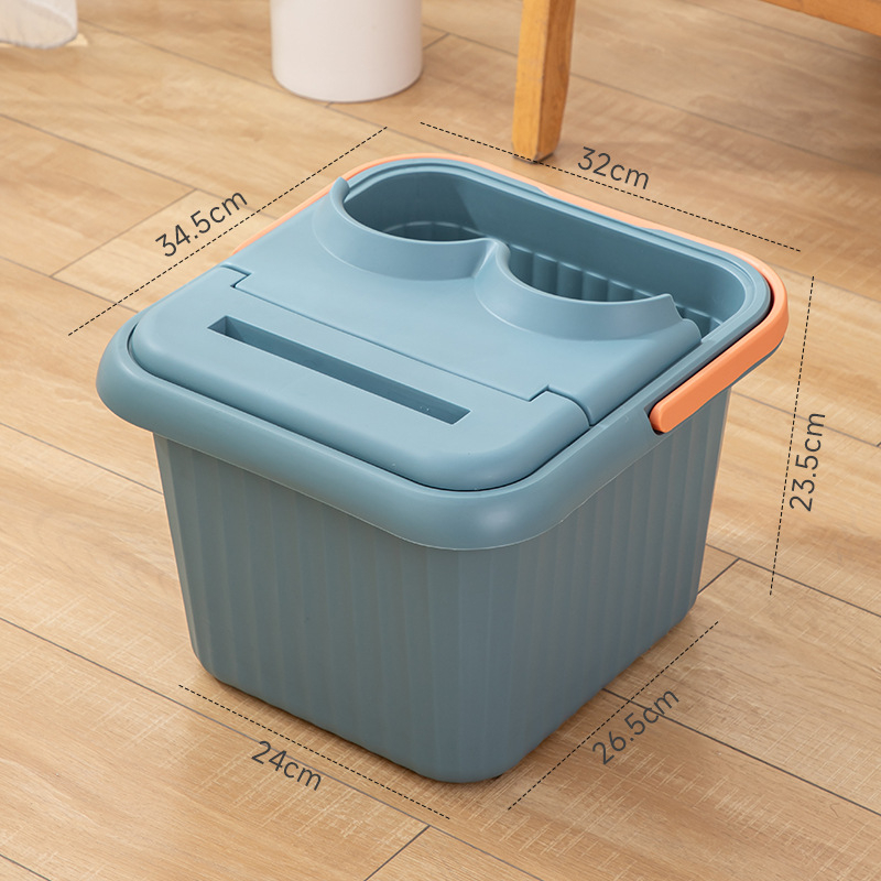 Vas plastic pentru baie a picioarelor, adânc, pentru adulți – un vas izolat pentru înmuierea picioarelor cu masaj, Youlibang