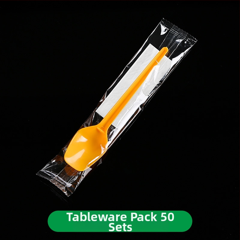 Jednokratni plastični set pribora (nož, vilica, žlica) – minimalistički stil, pogodna za mikrovalnu, prilagodljiv, pakiranje 100/200 komada