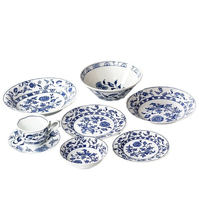 Porcelanski tanjur s cvjetnim uzorkom, pod glazurom, pogodan za mikrovalnu, lagani luksuzni retro stil, uvoz