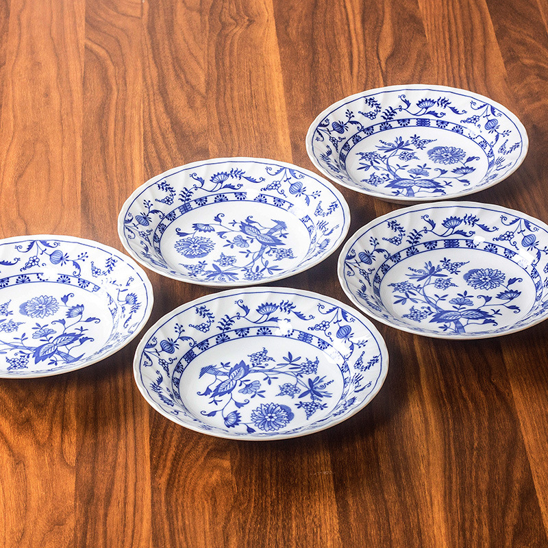 Porcelanski tanjur s cvjetnim uzorkom, pod glazurom, pogodan za mikrovalnu, lagani luksuzni retro stil, uvoz