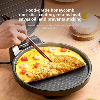 Midea Električna tava za palačinke s dvostrukim grijanjem, ne‑stick površina, 1200-1500 W, 220 V, za 2-3 porcije