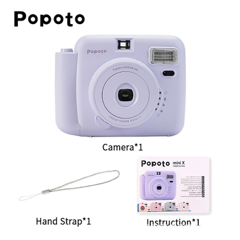 POPOTO MINI Polaroid-stílusú zsebnyomtató — 2024-es bevezetés, PC-ház, 3 órás akkumulátor-üzemidő, tartozékok: doboz, kézikönyv, 2 akkumulátor és nyakpánt