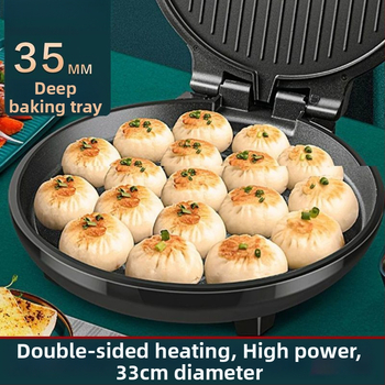 Elektrická panvica na palacinky s nepriľnavým povrchom, dvojité vykurovanie, 28-32 cm priemer, 1200-1500W