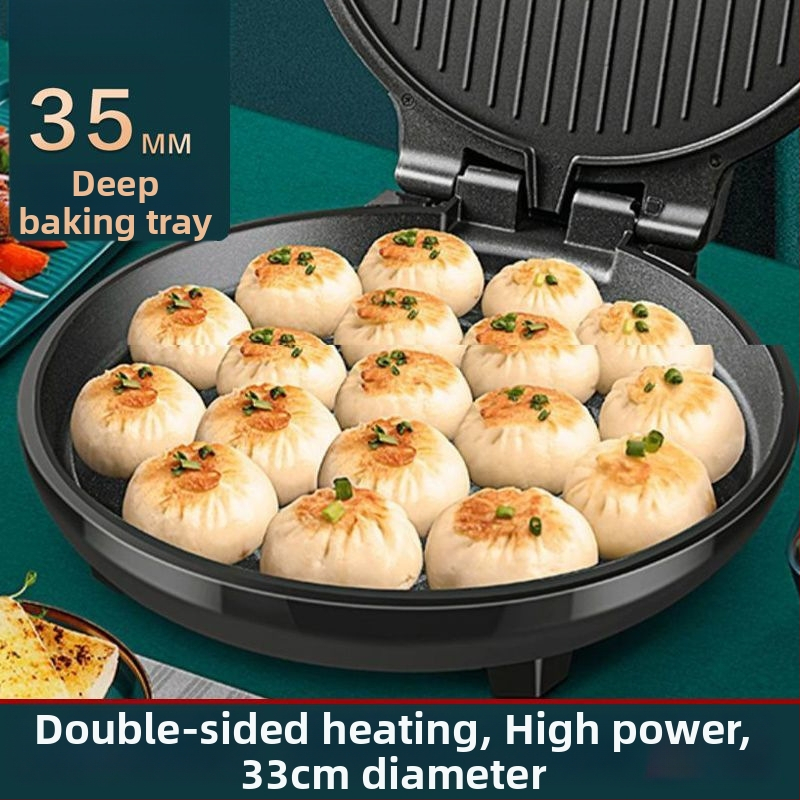 Elektrická panvica na palacinky s nepriľnavým povrchom, dvojité vykurovanie, 28-32 cm priemer, 1200-1500W