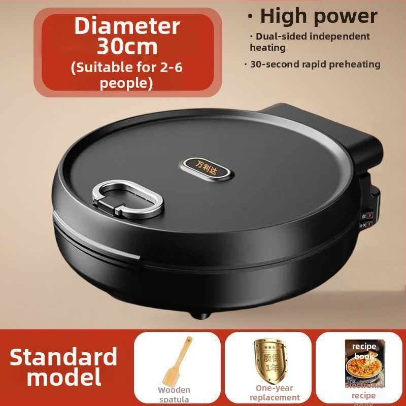 Elektrická panvica na palacinky s nepriľnavým povrchom, dvojité vykurovanie, 28-32 cm priemer, 1200-1500W