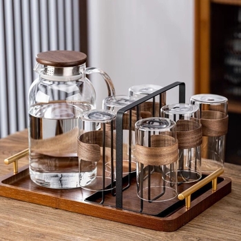 Set čajnoga lonca i šalice kineskog stila – borosilikatno staklo visokog čvrstoće, marka Unique (Stil: kineskog stila; Materijal: borosilikatno staklo; Marka: Unique)