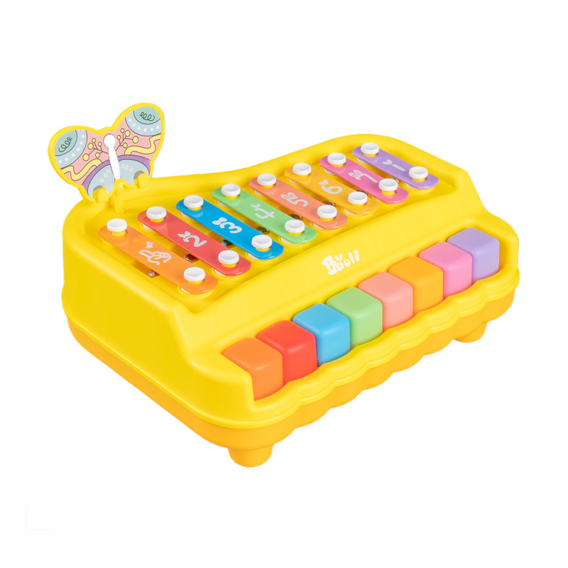 Dvostruko funkcionalna osmo-tona ručna udaraljka za bebe i djecu – metalna klavijatura igračka za rano učenje (4–6 godina)