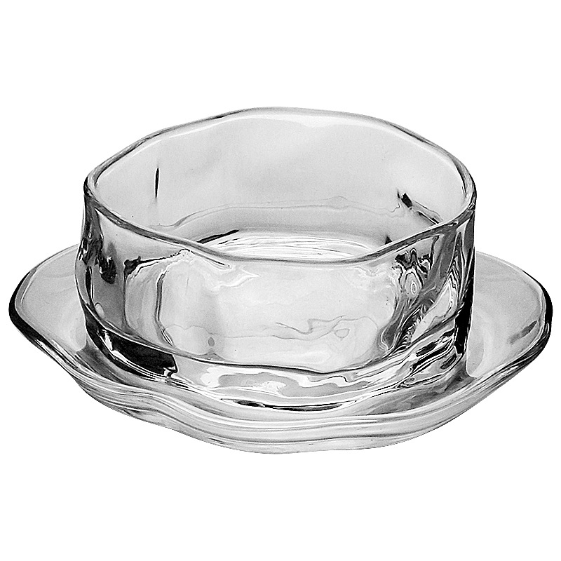 Set de boluri de desert din sticlă sodalime, formă neregulată, stil modern minimalist, personalizabil, incompatibil cu cuptorul cu microunde
