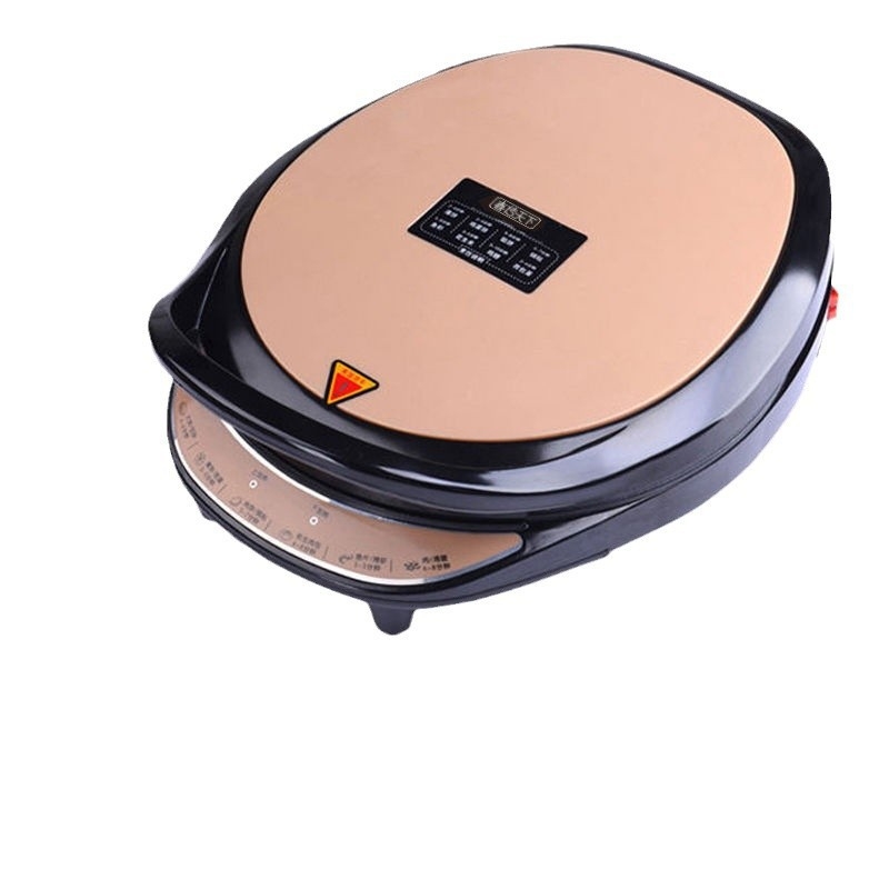 Tigaie electrică pentru coacere, încălzire cu două fețe, 1200–1500W, control prin buton, funcție de coacere