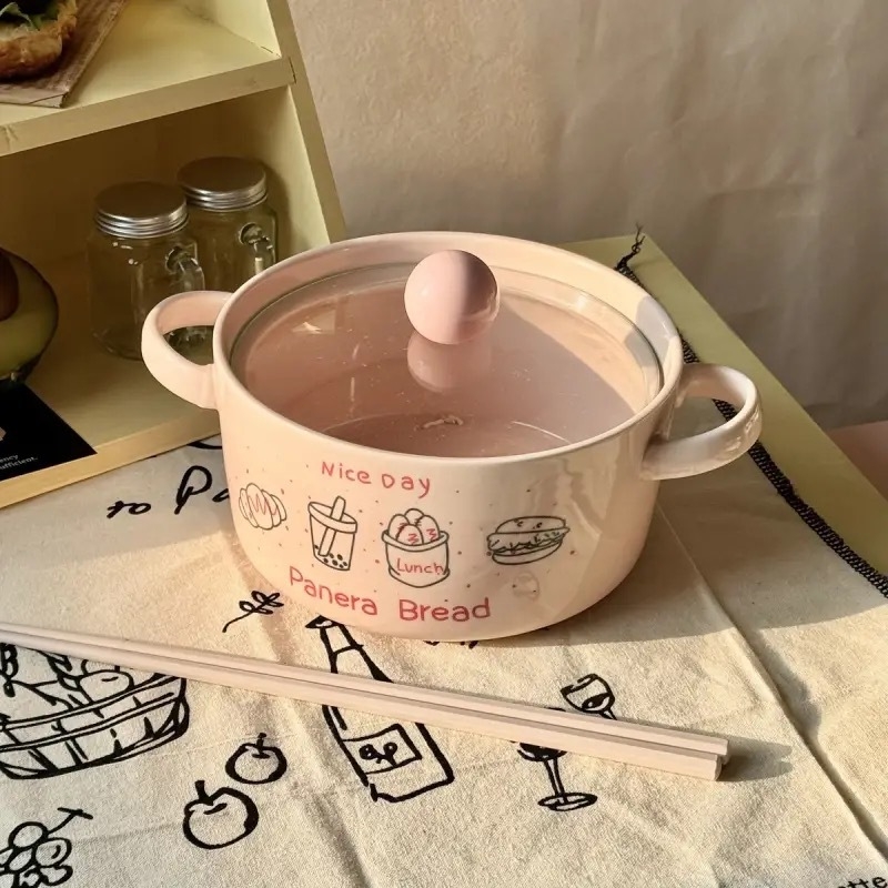 Keramička posuda za instantnu nudle, marke Yiyi, nepravilan oblik, keramika, mikrovalna pećnica.