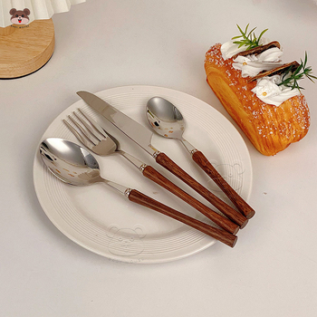 Set noževa, vilice, žlice i štapića od 304 SS, retro stil, lagani luksuz retro dizajn