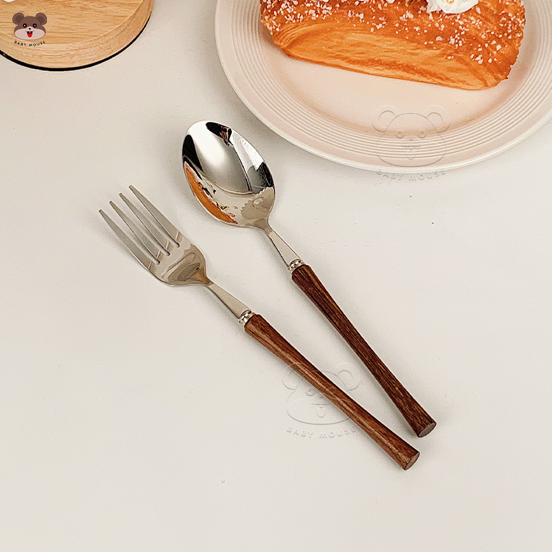 Set noževa, vilice, žlice i štapića od 304 SS, retro stil, lagani luksuz retro dizajn