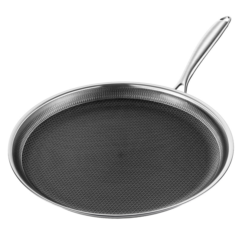 Tava za prženje, 316 ne-magnetno nerđajući čelik, neprijanjajući, višeslojno dno, dubina 2 cm, težina 1 kg