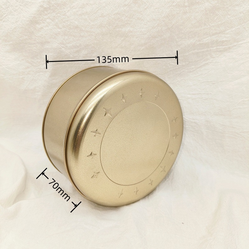 Кръгла кутия за съхранение от ламарина, модел 13570, подаръчна кутия, дебелина на стената 0,23 мм, за бисквитки