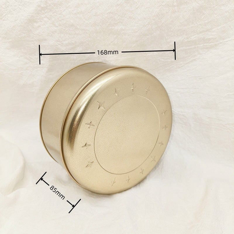 Кръгла кутия за съхранение от ламарина, модел 13570, подаръчна кутия, дебелина на стената 0,23 мм, за бисквитки