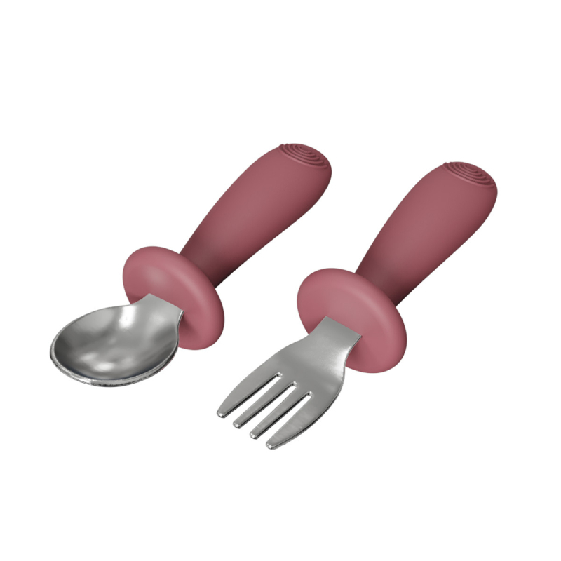 Set dječjeg pribora za hranjenje: silikon vilica i žlica, zdjela od nehrđajućeg čelika s prianjanjem, 5 dijelova, prehrambeni silikon, od 6 mjeseci