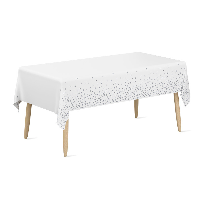 Jednokratni plastični stolnjak pravokutnog oblika s uzorkom pentagramskih točaka, prilagodljiv