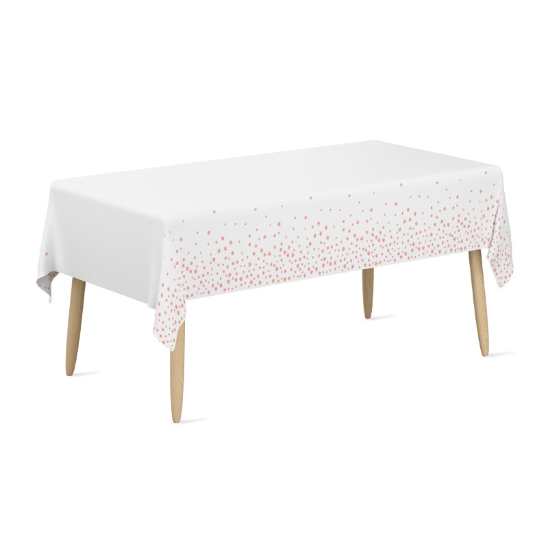 Jednokratni plastični stolnjak pravokutnog oblika s uzorkom pentagramskih točaka, prilagodljiv