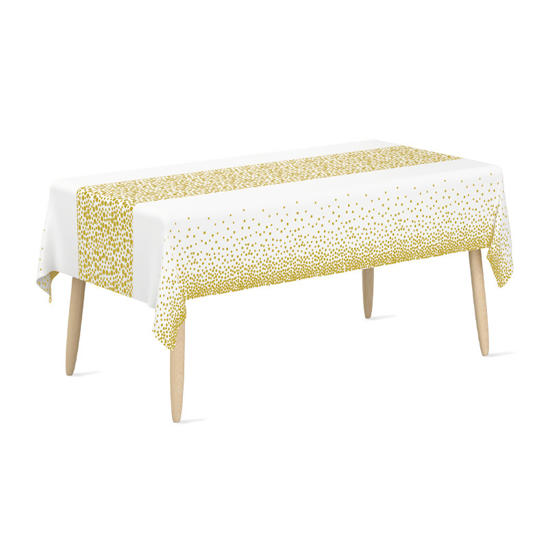 Jednokratni plastični stolnjak pravokutnog oblika s uzorkom pentagramskih točaka, prilagodljiv