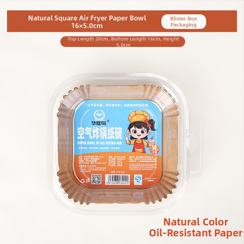 Štvorecový papier do fritézy na vzduch, papier na pečenie so silikónovým olejom, 40 g/m², olej nasávajúci