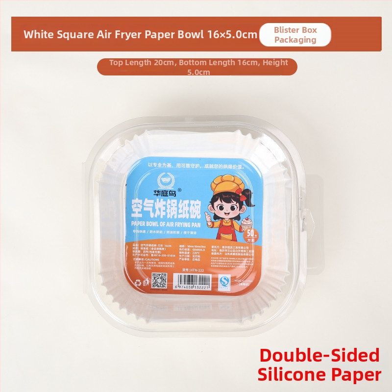 Štvorecový papier do fritézy na vzduch, papier na pečenie so silikónovým olejom, 40 g/m², olej nasávajúci
