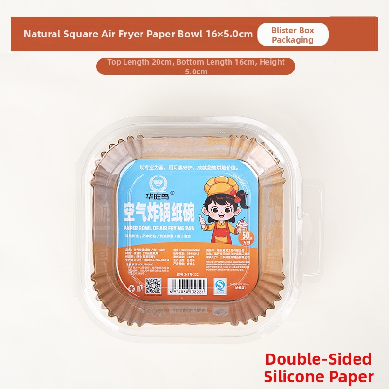 Štvorecový papier do fritézy na vzduch, papier na pečenie so silikónovým olejom, 40 g/m², olej nasávajúci