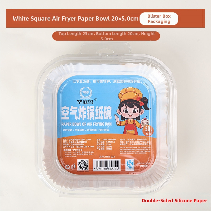 Štvorecový papier do fritézy na vzduch, papier na pečenie so silikónovým olejom, 40 g/m², olej nasávajúci