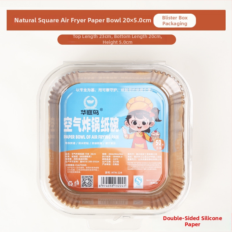 Štvorecový papier do fritézy na vzduch, papier na pečenie so silikónovým olejom, 40 g/m², olej nasávajúci