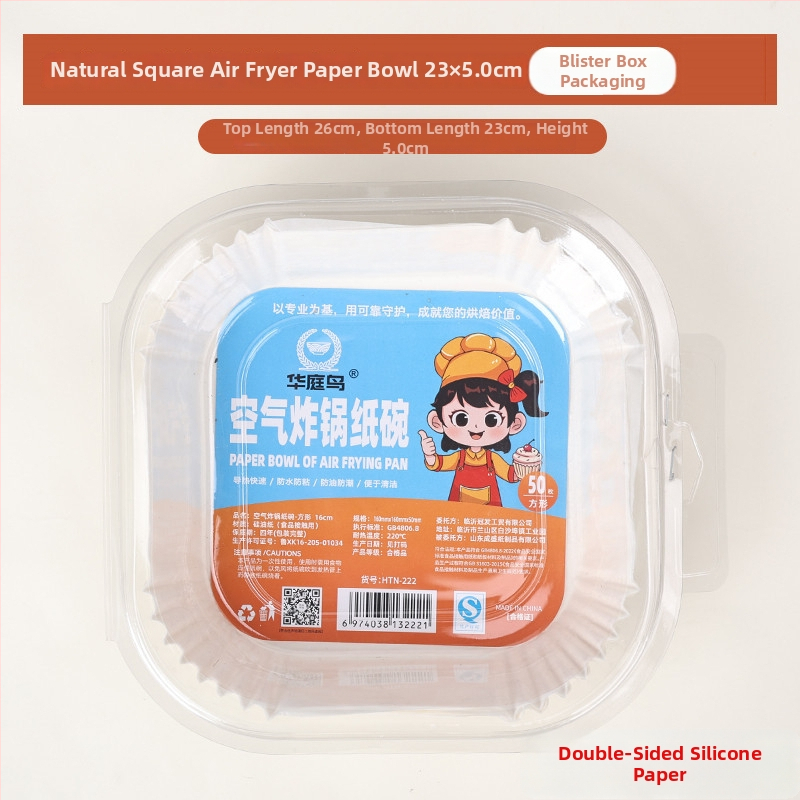 Štvorecový papier do fritézy na vzduch, papier na pečenie so silikónovým olejom, 40 g/m², olej nasávajúci