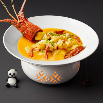 Porcelánból készített szigetelt tálalóedény, kör alakú, kínai stílus, egyszerű dizájn