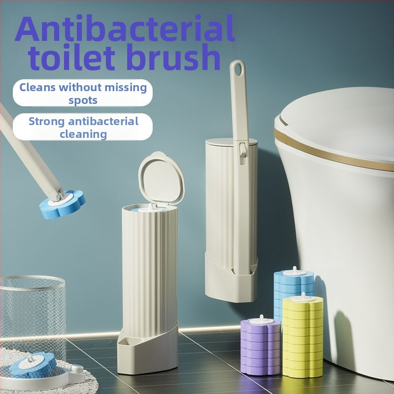 Jednorazový set kefy na toaletu, nástenné prevedenie, vymeniteľné hlavy, plastová konštrukcia