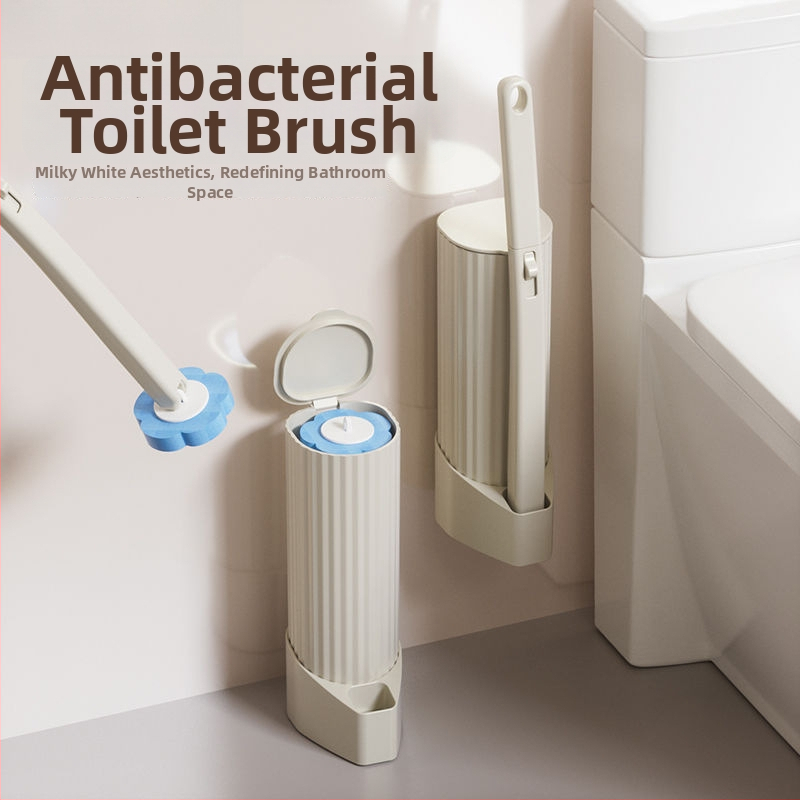 Jednorazový set kefy na toaletu, nástenné prevedenie, vymeniteľné hlavy, plastová konštrukcia