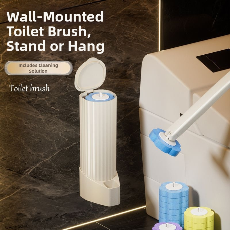 Jednorazový set kefy na toaletu, nástenné prevedenie, vymeniteľné hlavy, plastová konštrukcia