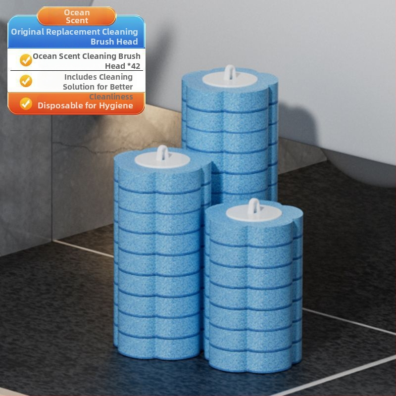 Jednorazový set kefy na toaletu, nástenné prevedenie, vymeniteľné hlavy, plastová konštrukcia