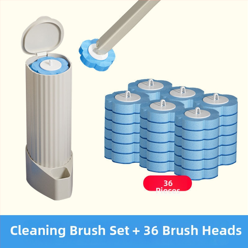 Jednorazový set kefy na toaletu, nástenné prevedenie, vymeniteľné hlavy, plastová konštrukcia