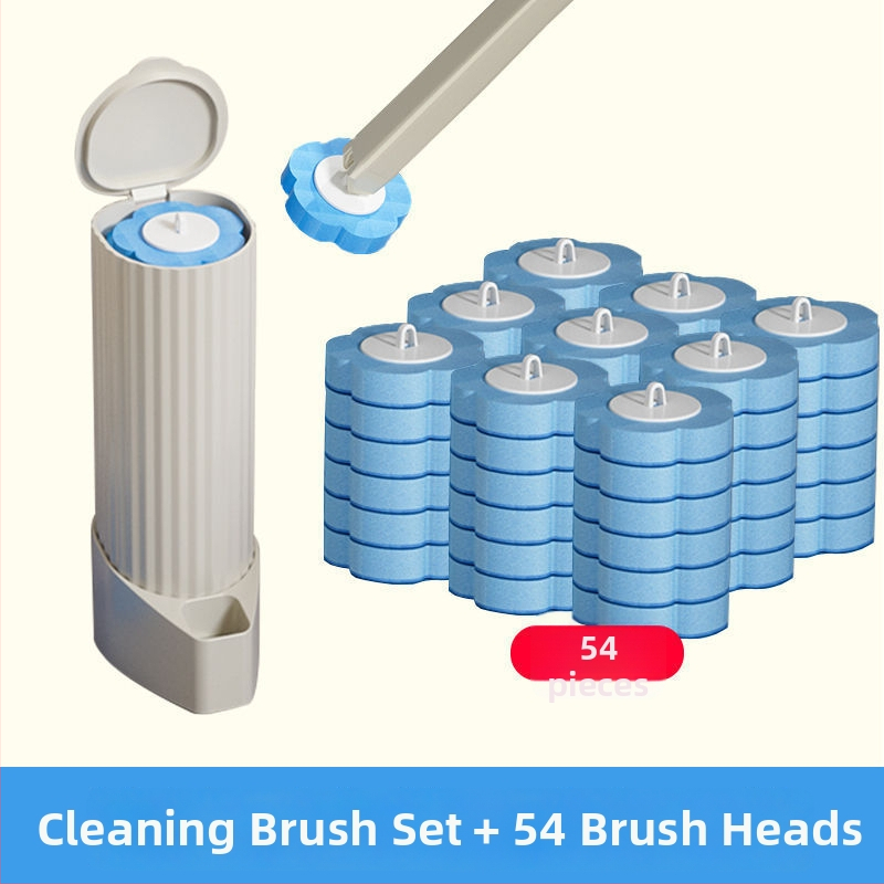 Jednorazový set kefy na toaletu, nástenné prevedenie, vymeniteľné hlavy, plastová konštrukcia